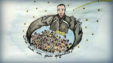 Disegno artistico dedicato a Mario - Una luce non puoi spegnerla